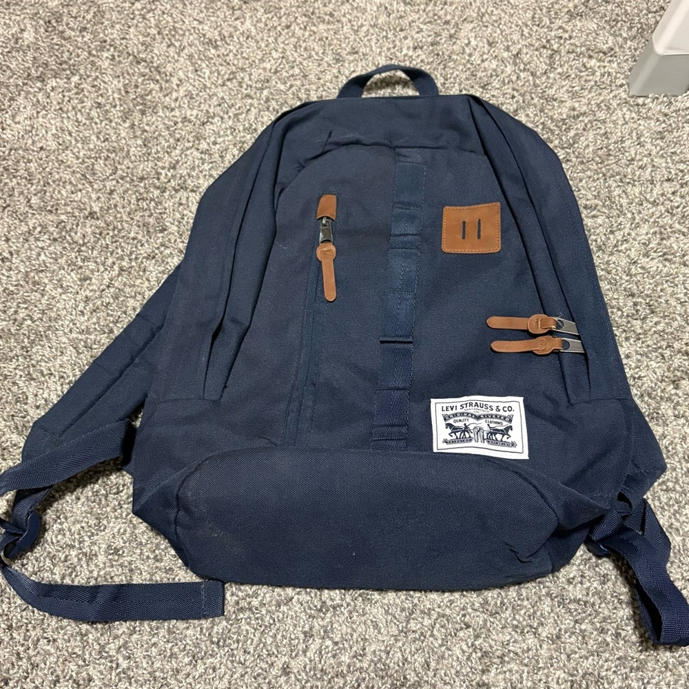 Levi's Dark Blue and Tan Backpack